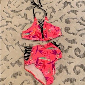 High rise pink Victoria secret swim wear